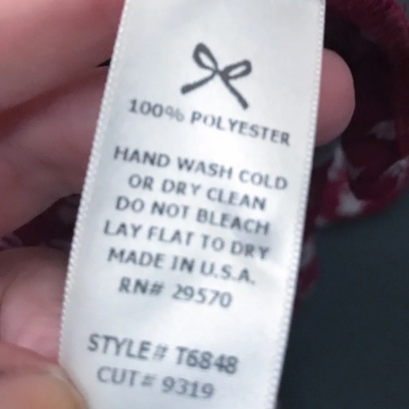 Burgundy Elephant Print Shirt Top Juniors Small Retro Boho Twee Whimsical - Picture 4 of 6